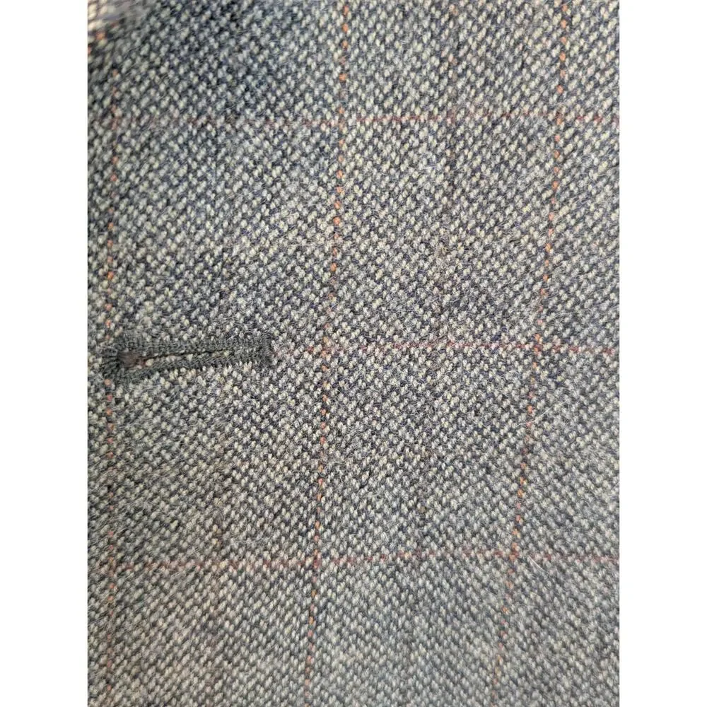 Nautica Mens 44R Blazer Beige Brown Sports Coat Elbow Patches 100% Wool Academia